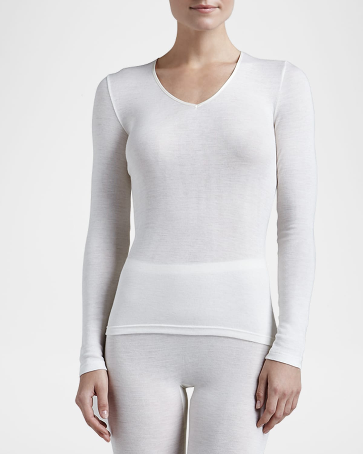 Cuddl Duds Softwear with Lace Edge Long Underwear Top