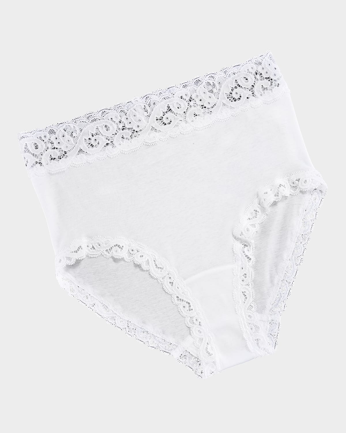 Shop Hanro Moments Lace-trim Full Brief In White