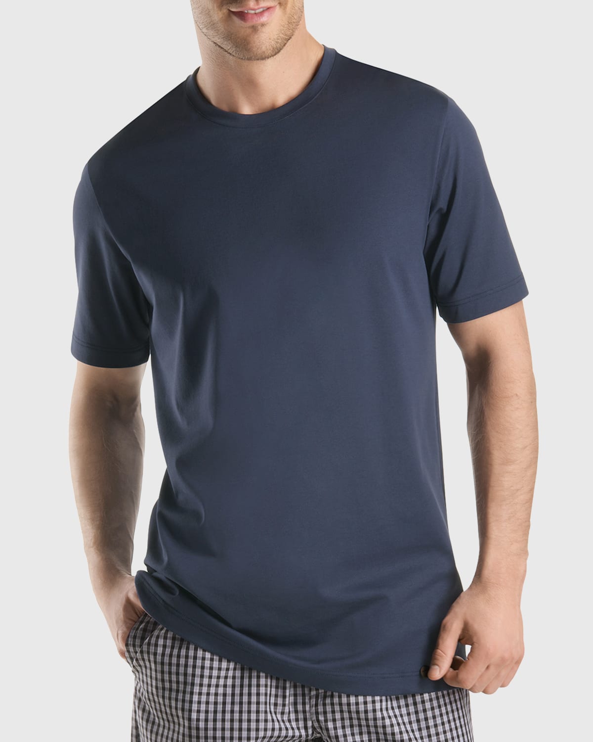 Shop Hanro Night & Day Short-sleeve T-shirt In Black Iris