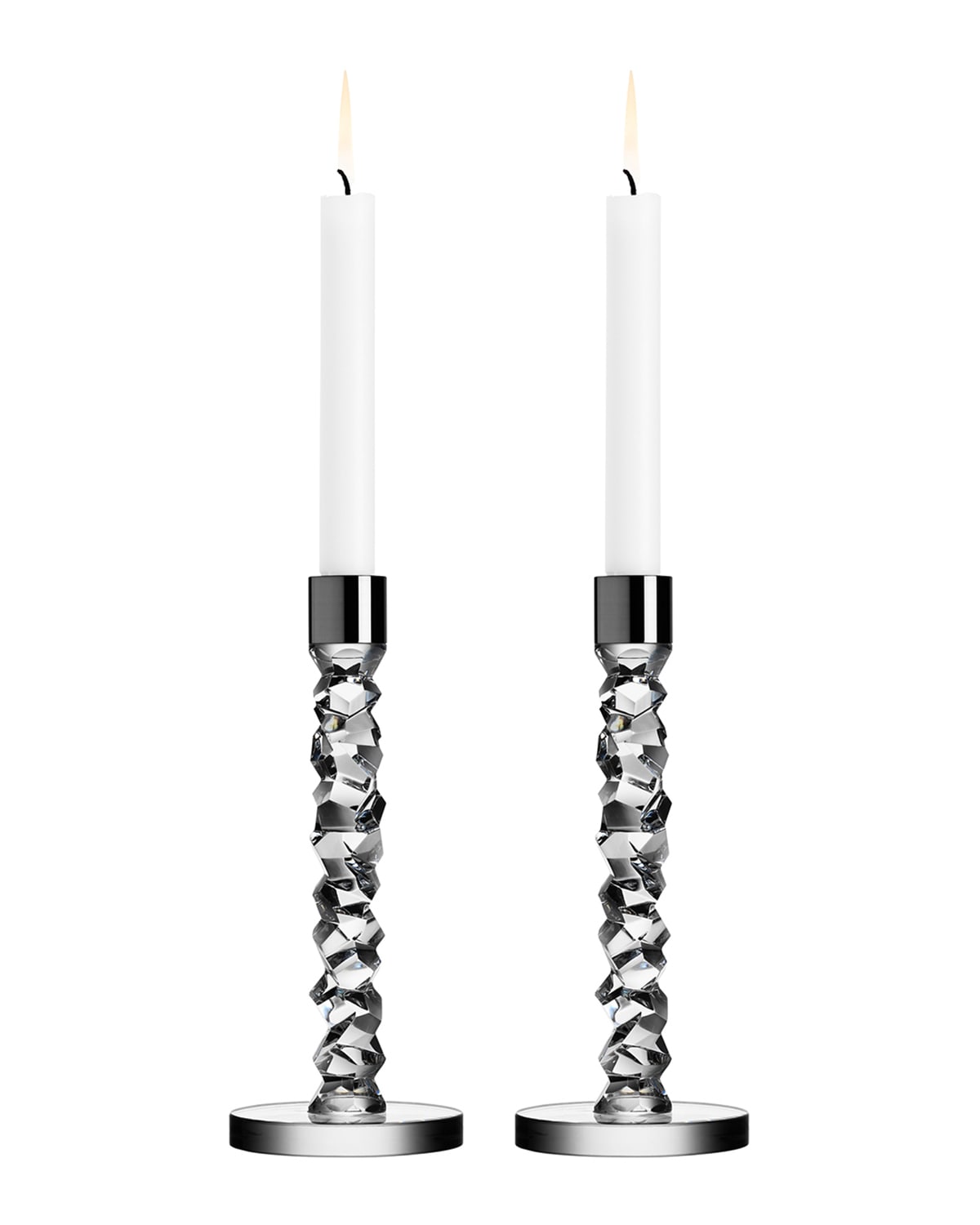 Orrefors Two Carat Candlesticks In Metallic
