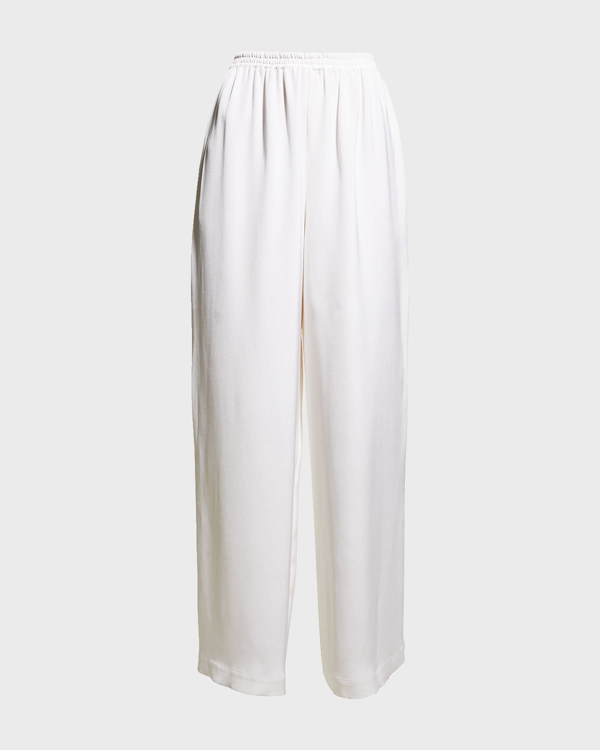 Eskandar Flare Wide-Leg Silk Trousers
