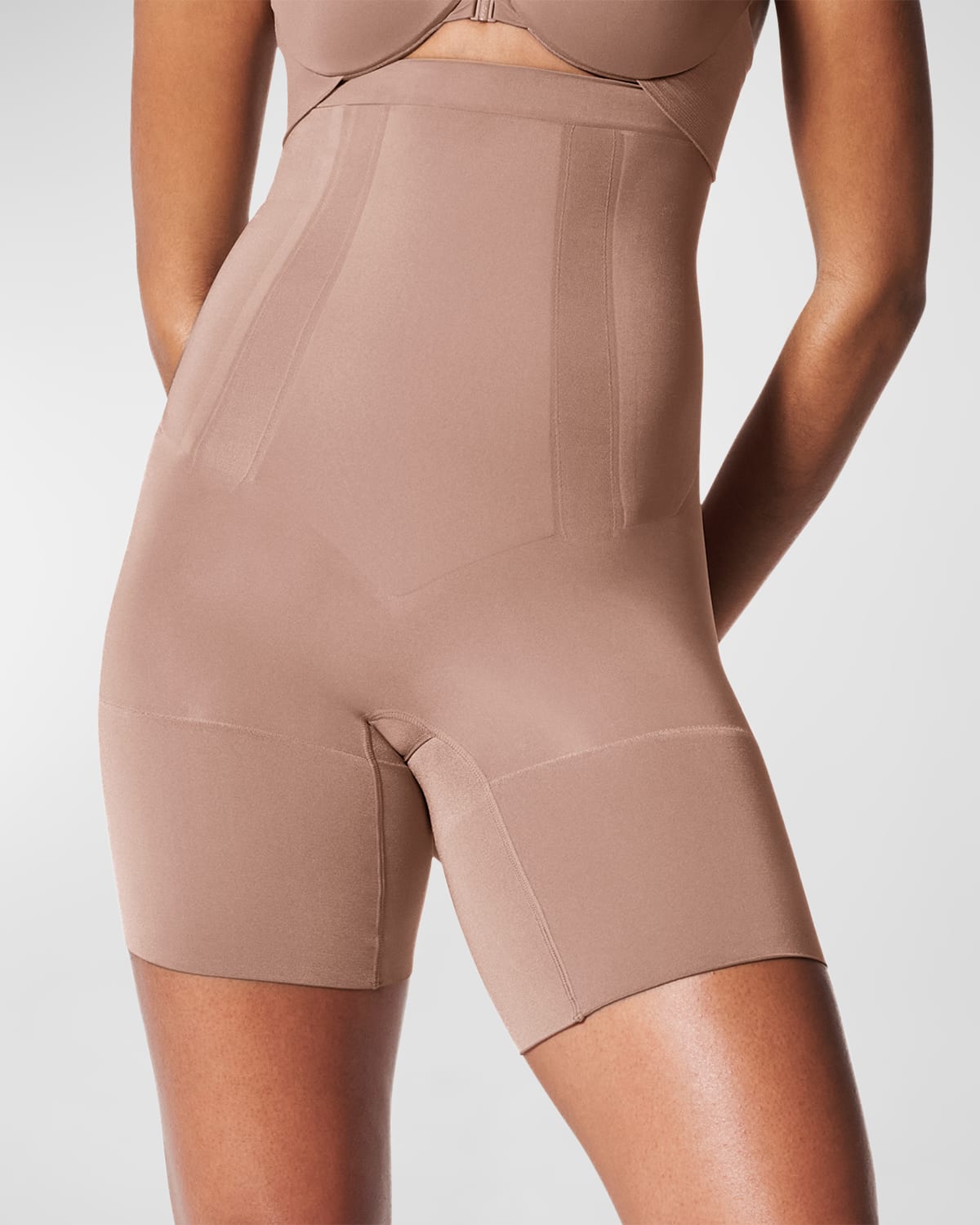Spanx Women's Oncore High-waist Mid-thigh Shorts In Cafe Au Lait