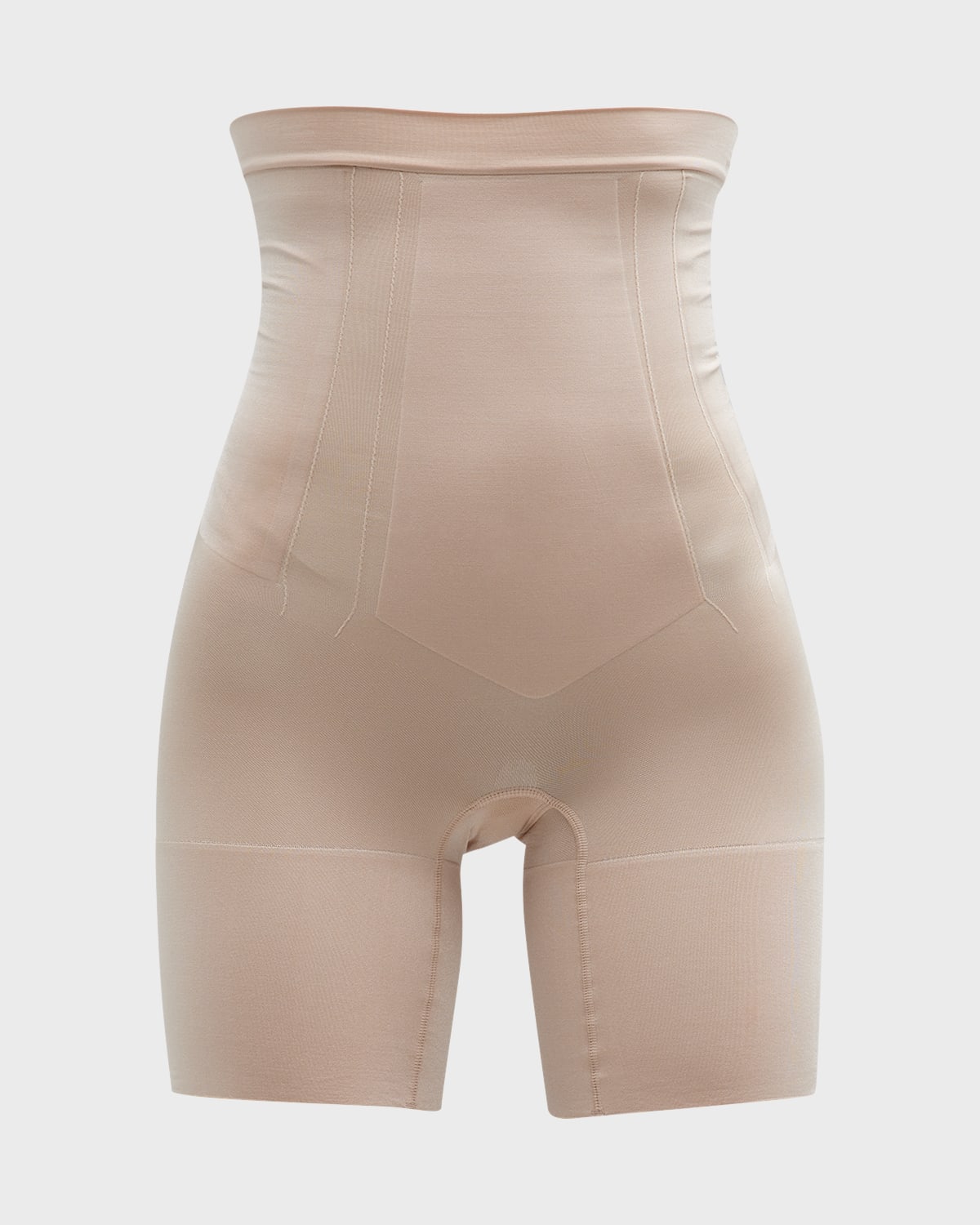 Spanx Oncore High-waisted Mid-thigh Shorts In Soft Nude