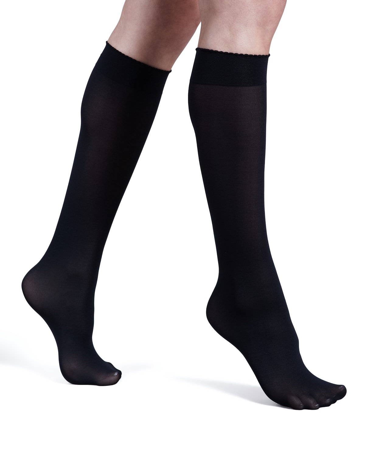 Wolford Velvet De Luxe 50 Denier Knee-high Socks In Black