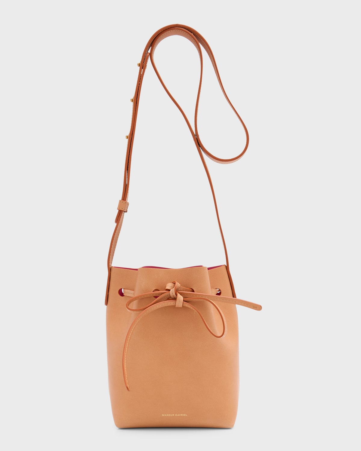 Mini Mini Vegetable-Tanned Leather Bucket Bag