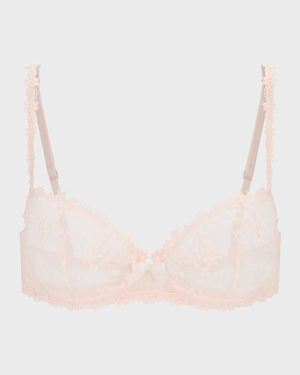 Simone Perele Wish Lace Demi Cup Bra In Sakura Pink