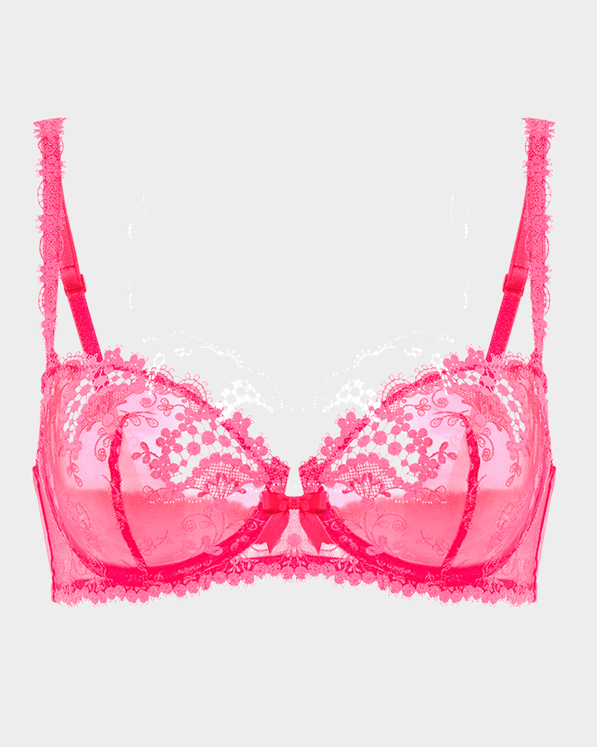 Simone Perele Wish Lace Demi Cup Bra In Fabulous Pink