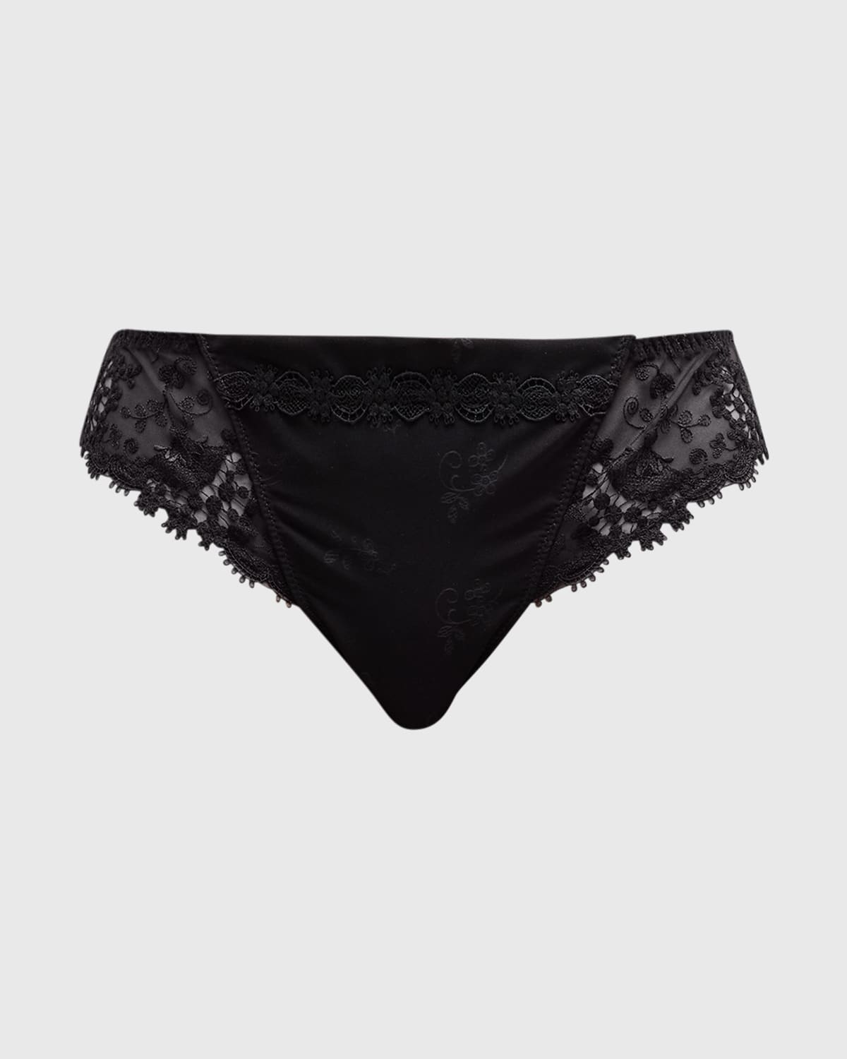 Simone Perele Wish Lace Mesh Tanga In Black