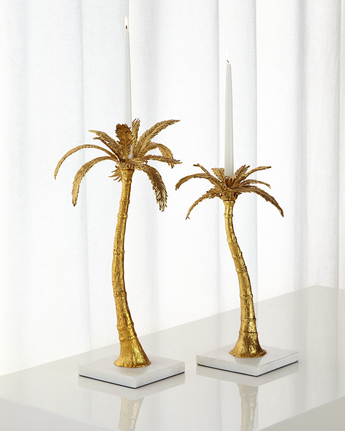Michael Aram Palm Candle Holders In Gold