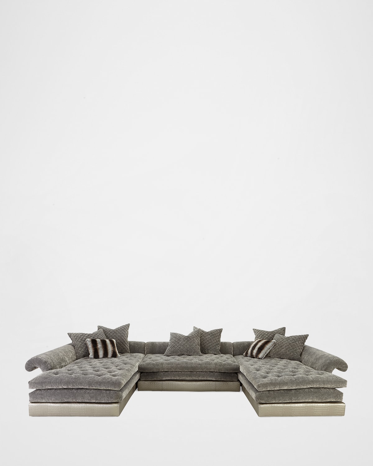 Old Hickory Tannery Galvin Three-piece Sectional Sofa 170"