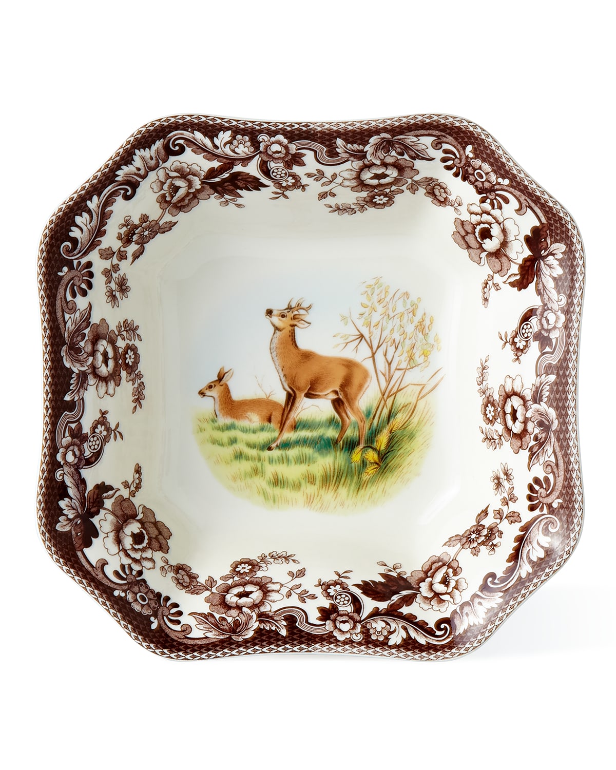 SPODE DEER SQUARE SERVING BOWL