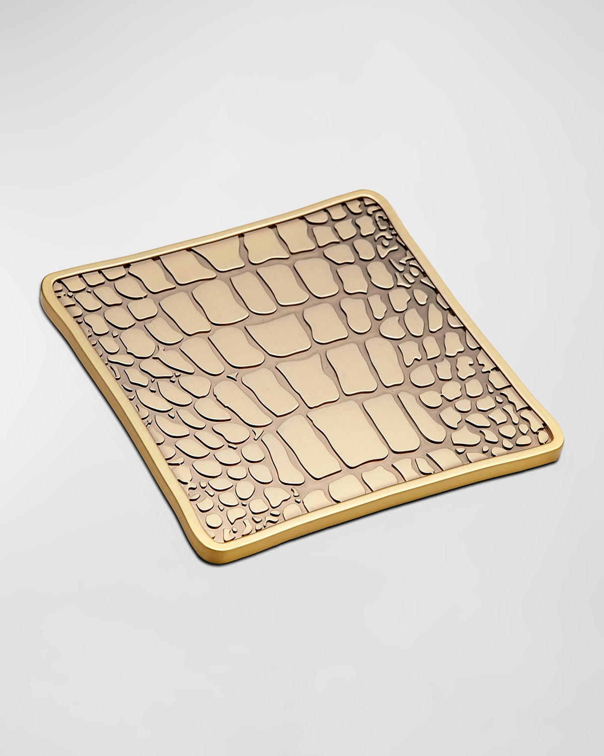 L'objet Crocodile Antiqued Brass Coasters, Set Of 4