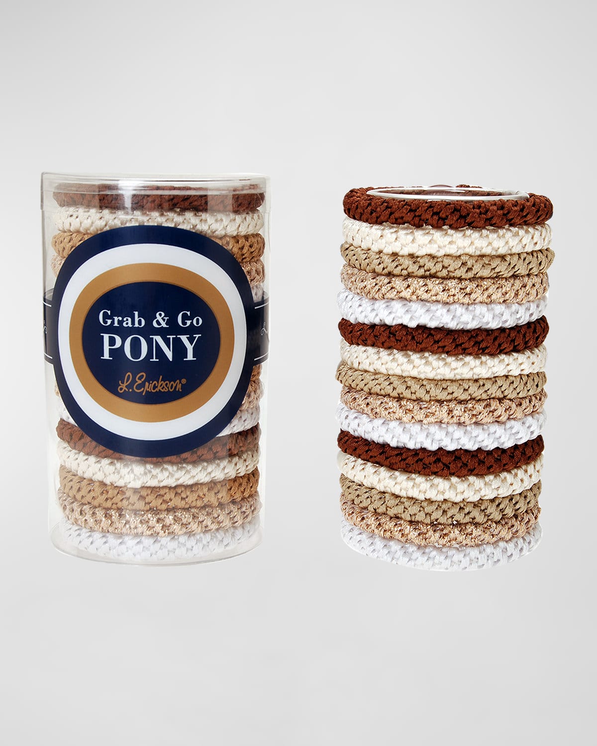 Shop L Erickson Grab & Go Pony Elastics Tube, Set Of 15 In Light Gold Pack