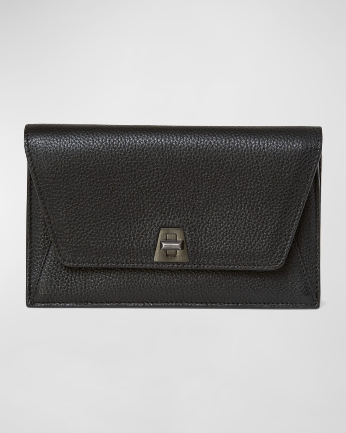 AKRIS ANOUK CERVO LEATHER CLUTCH BAG W/CHAIN 
