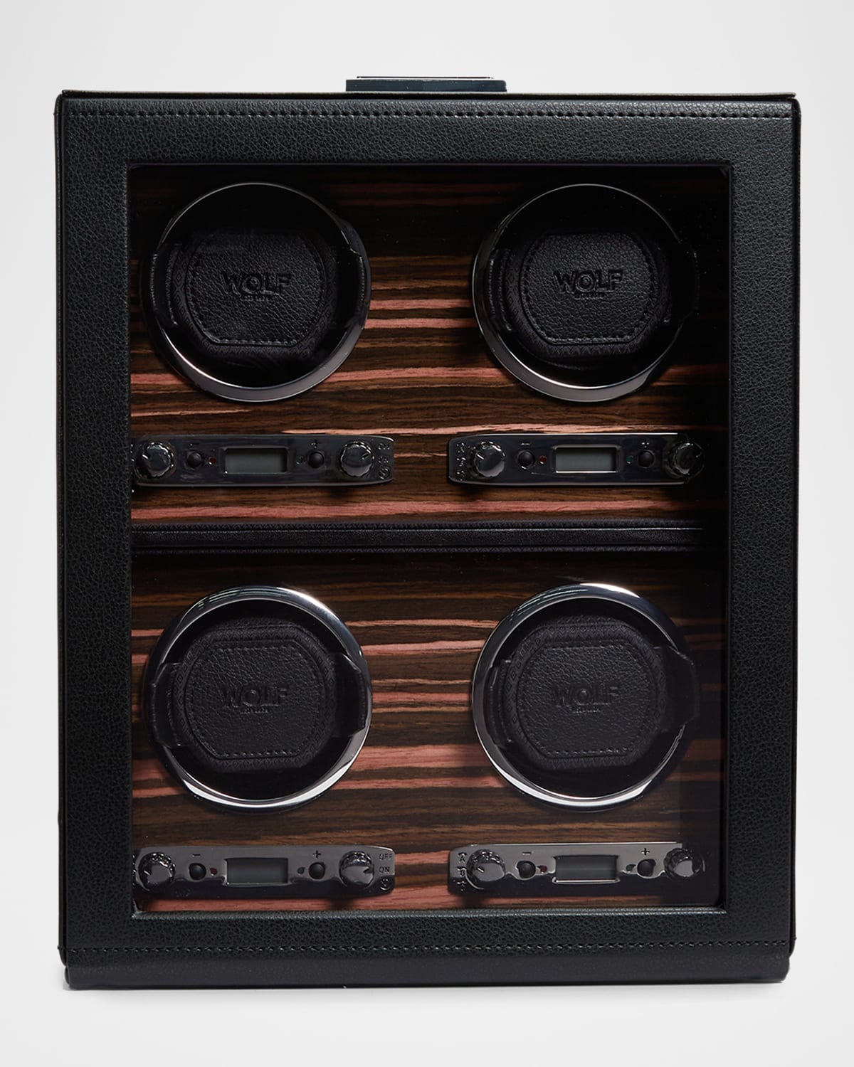 Wolf Roadster 4 Piece Watch Winder In Black