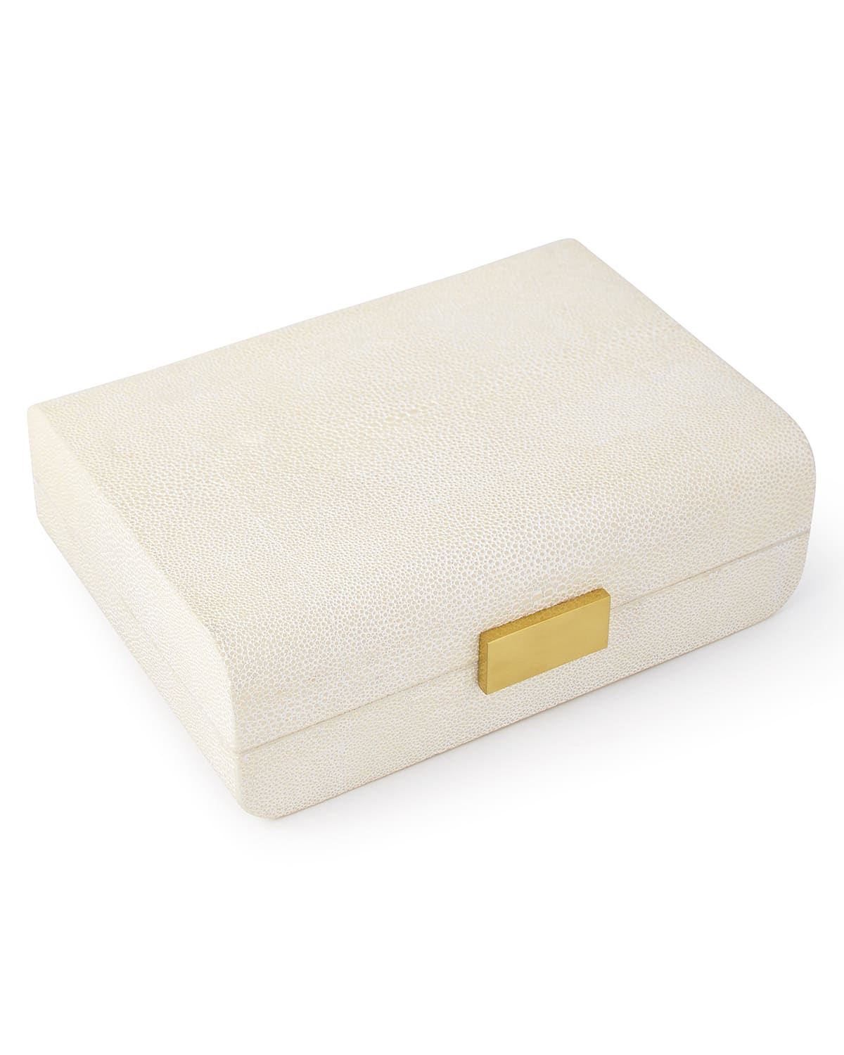 Aerin Cream Faux-shagreen Small Decorative Box In Cream
