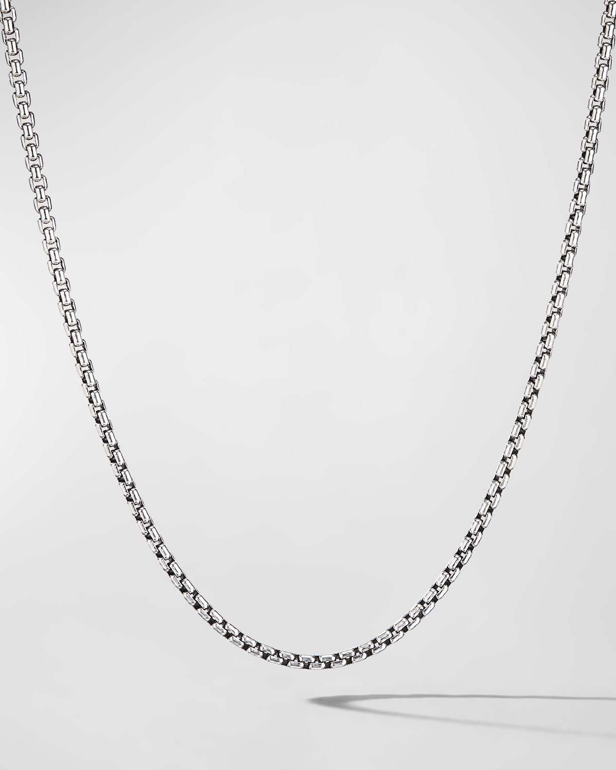 Men's Box Chain Necklace in Silver, 2.7mm, 26"L
