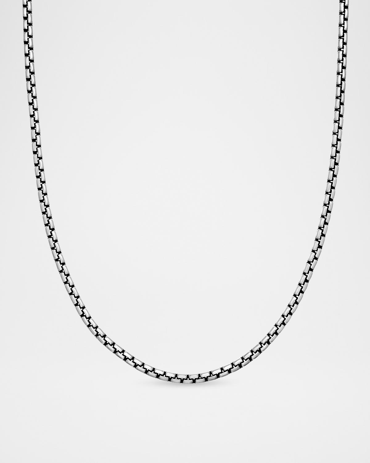 Men's Small Sterling Silver Box Chain Necklace, 26"