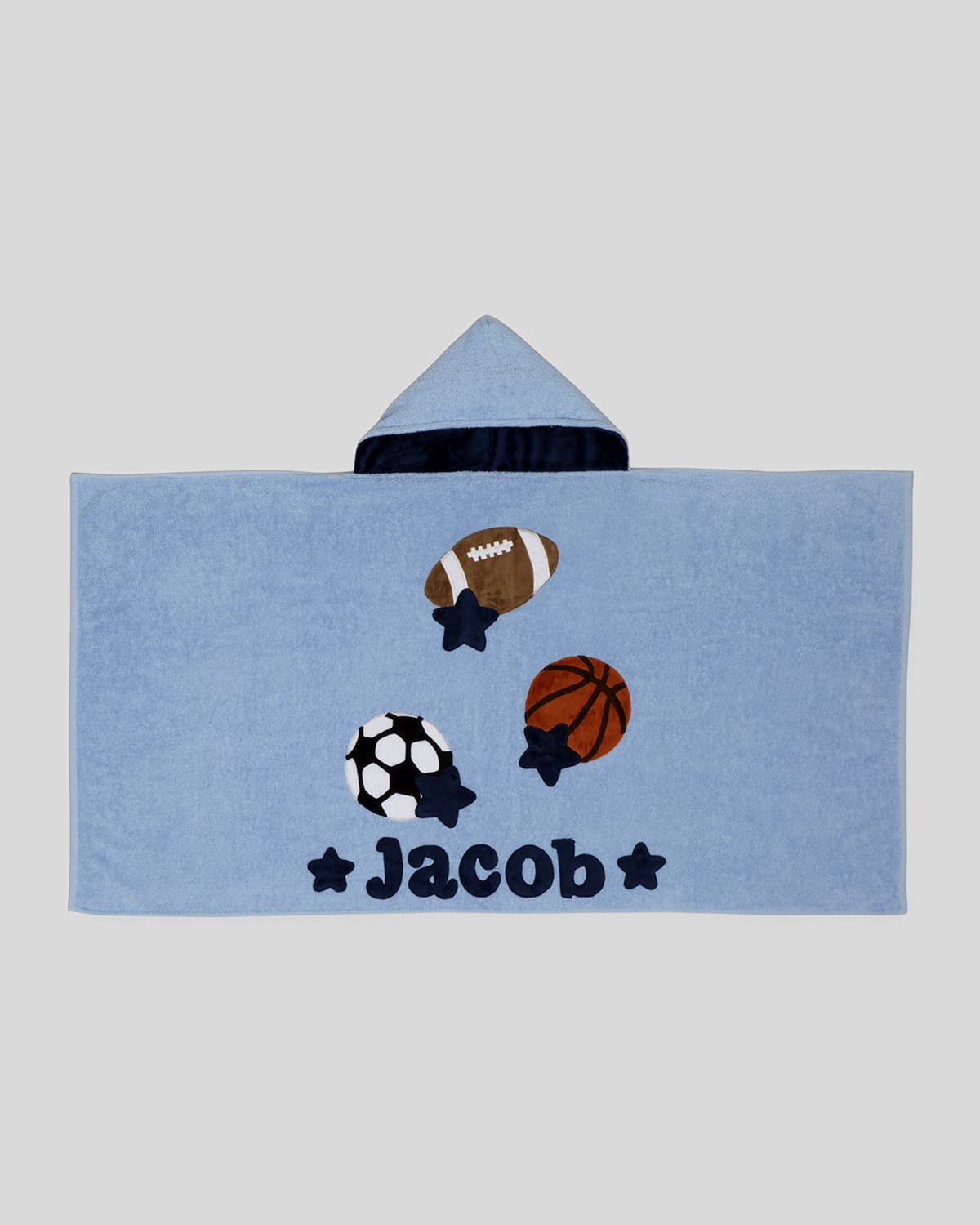 Boogie Baby Good Sport Hooded Towel In Blue/gray