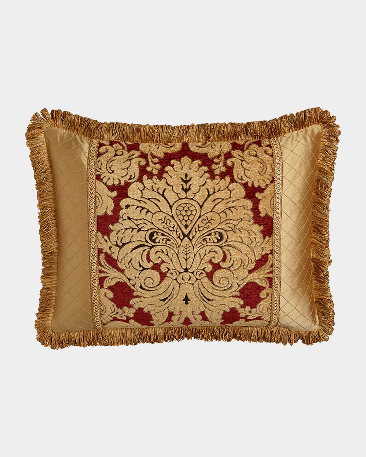 Austin Horn Collection Bellissimo Standard Pieced Sham With Fringe In Rust Red