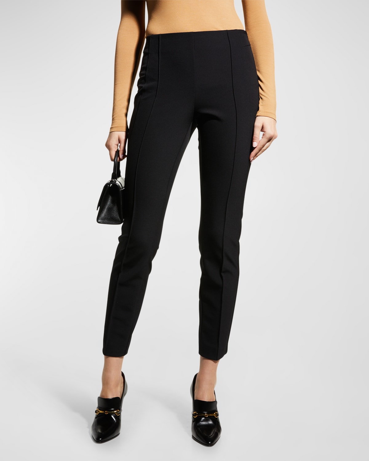 Lafayette 148 Gramercy Acclaimed-stretch Pants In Black
