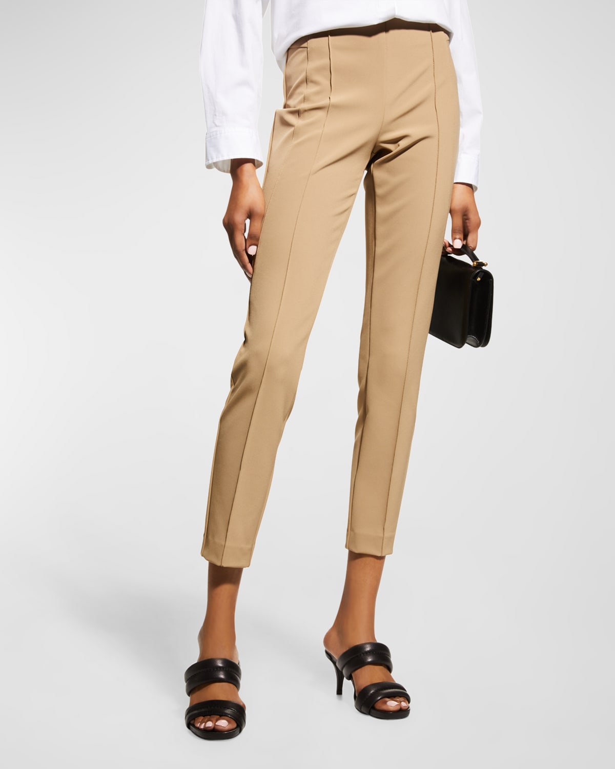 Lafayette 148 Gramercy Acclaimed-stretch Trousers In Cammello