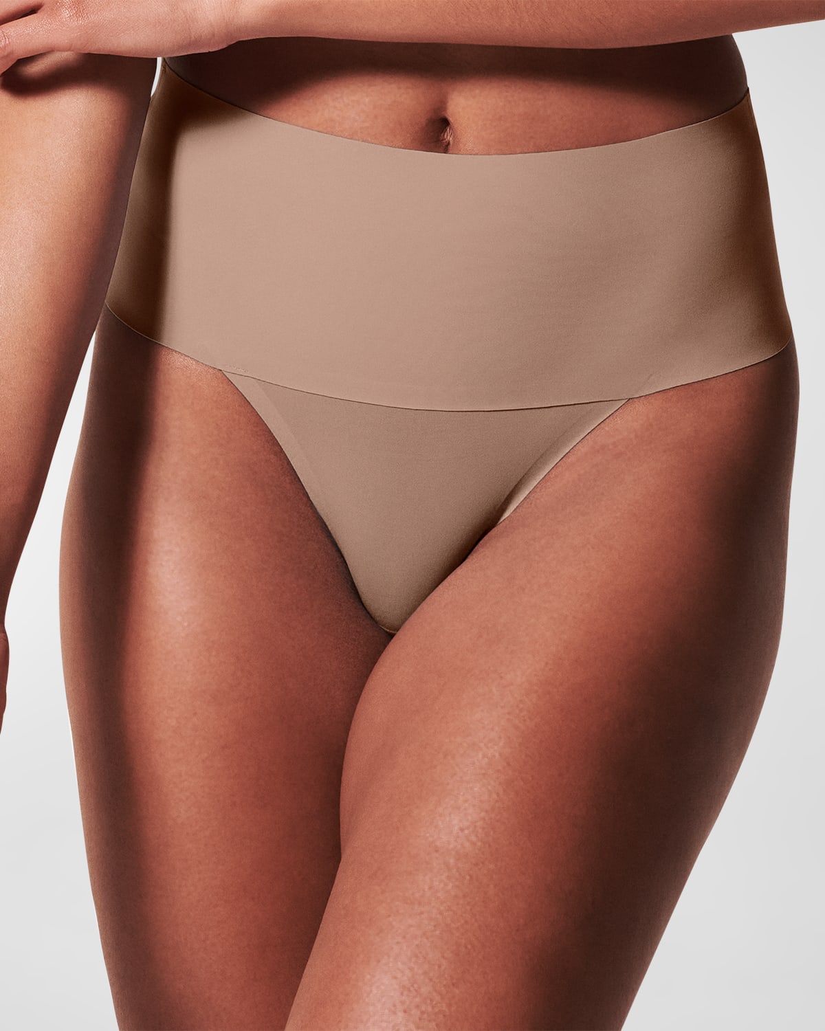 Shop Spanx Undie-tectable High-rise Smoothing Thong In Soft Nude
