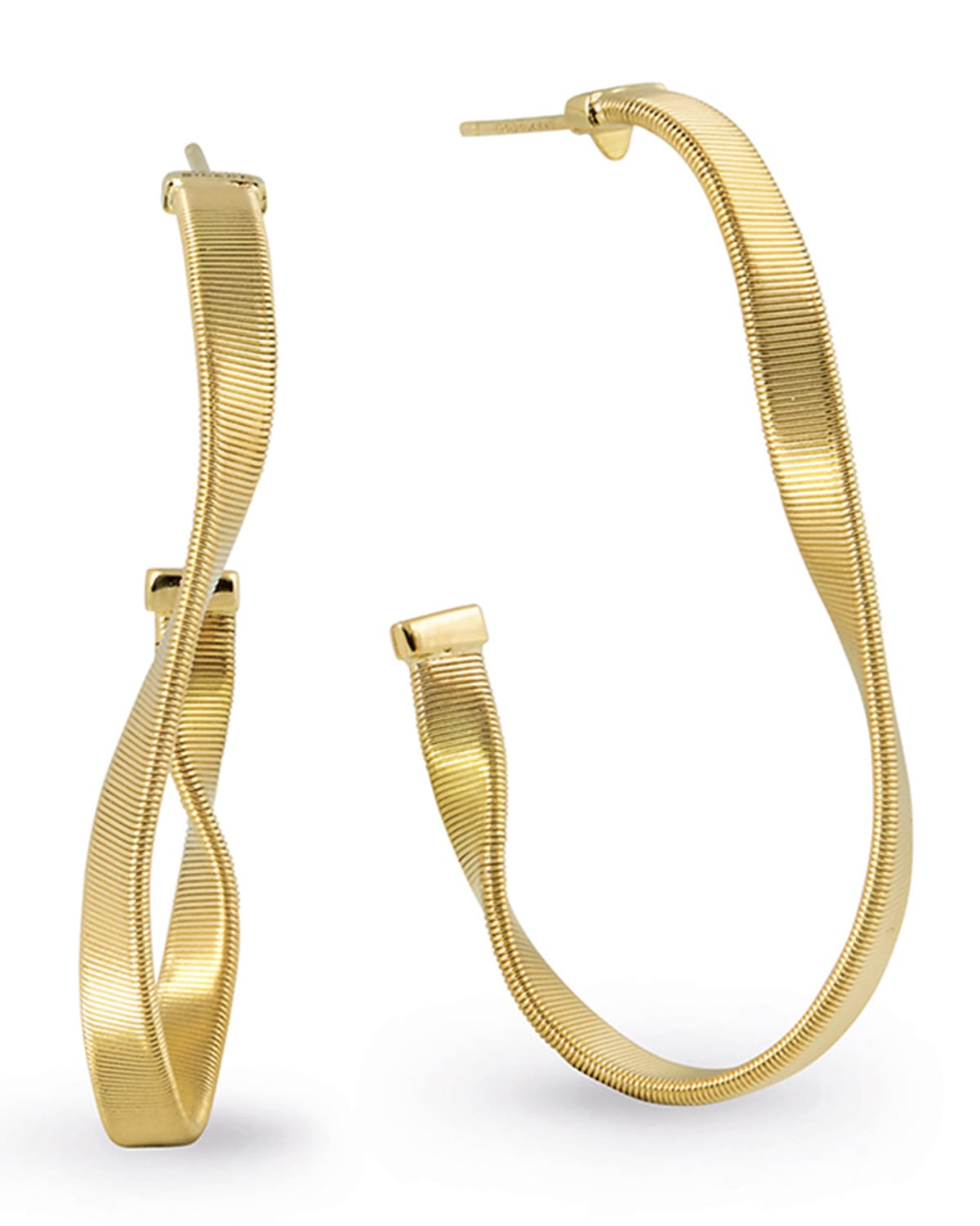 Yellow Gold Bella Emerald-Cut Diamond Milgrain Stud Earrings