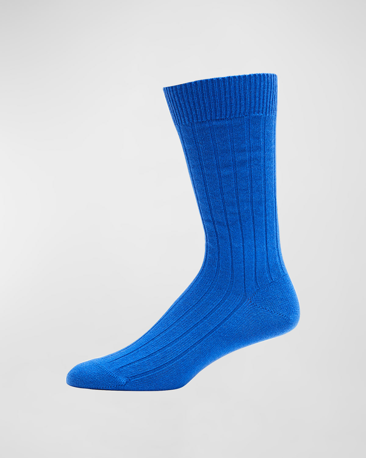 Shop Bresciani Men's Cashmere Mid-calf Socks In Blue 40987