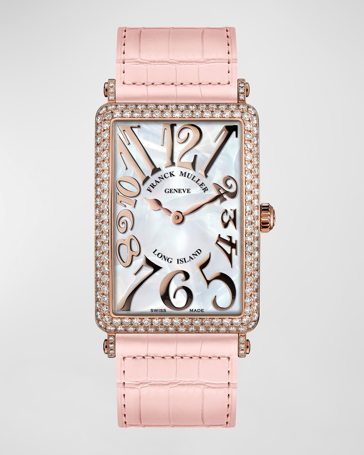 Franck Muller 18k Rose Gold Diamond 2-row Mother-of-pearl Watch