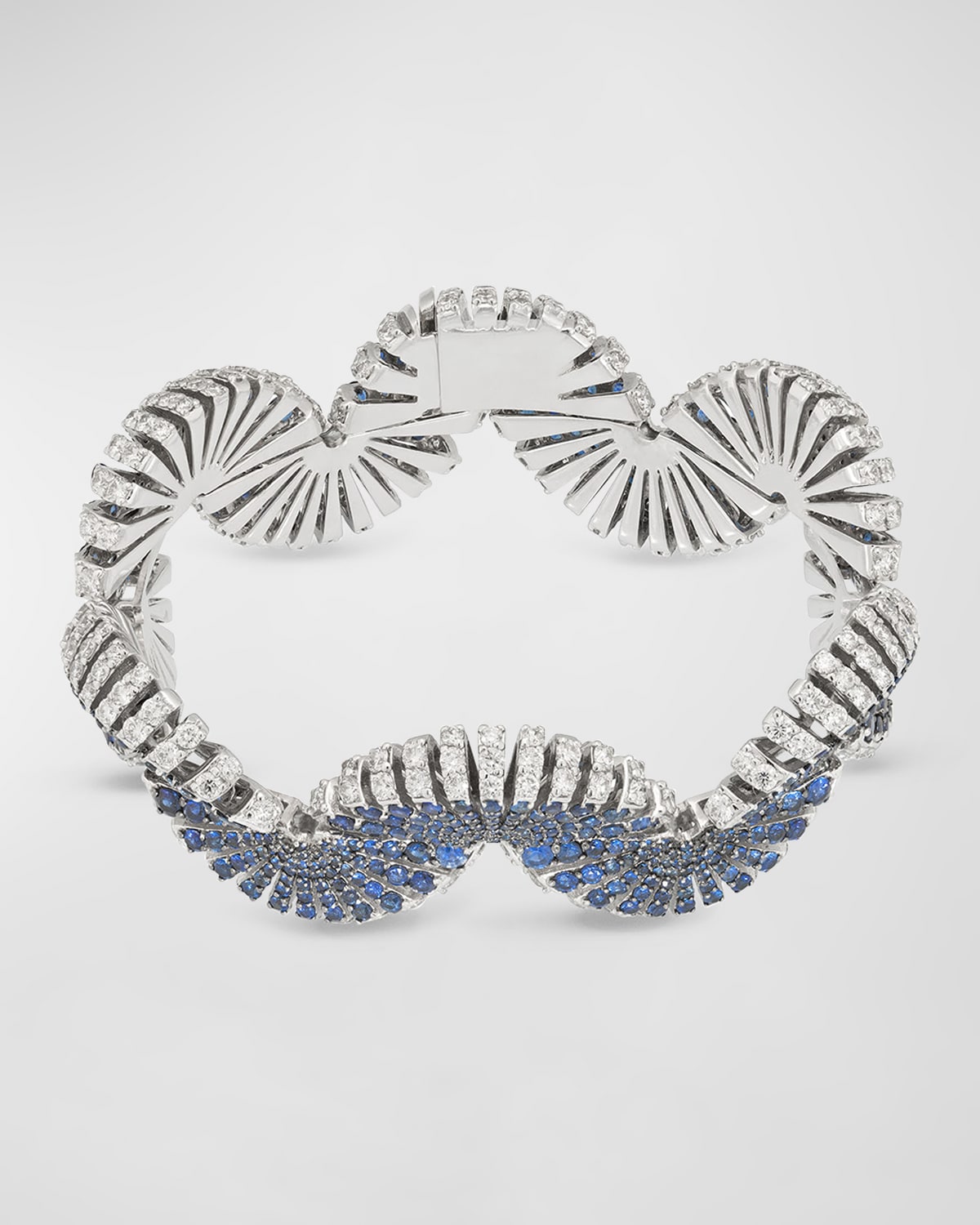 Ventaglio 18K White Gold Blue Sapphire & Diamond Fan Bracelet