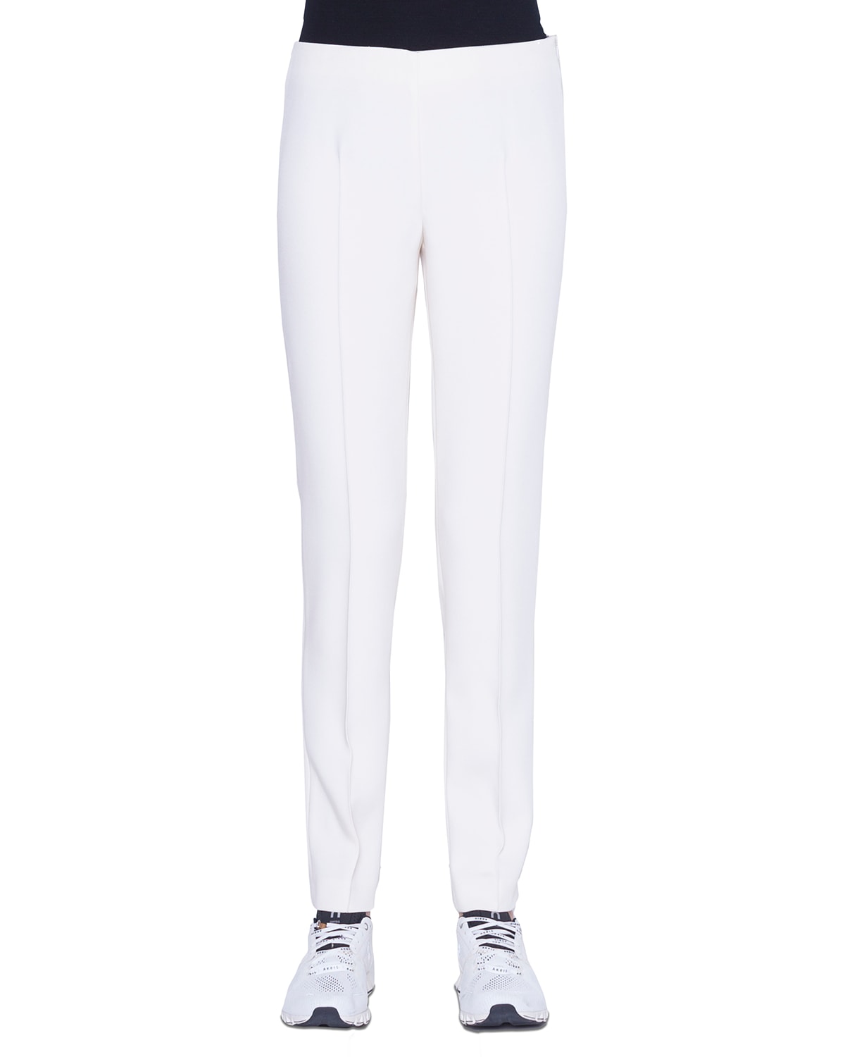 Akris Melissa Mid-rise Slim-leg Trousers In Off White