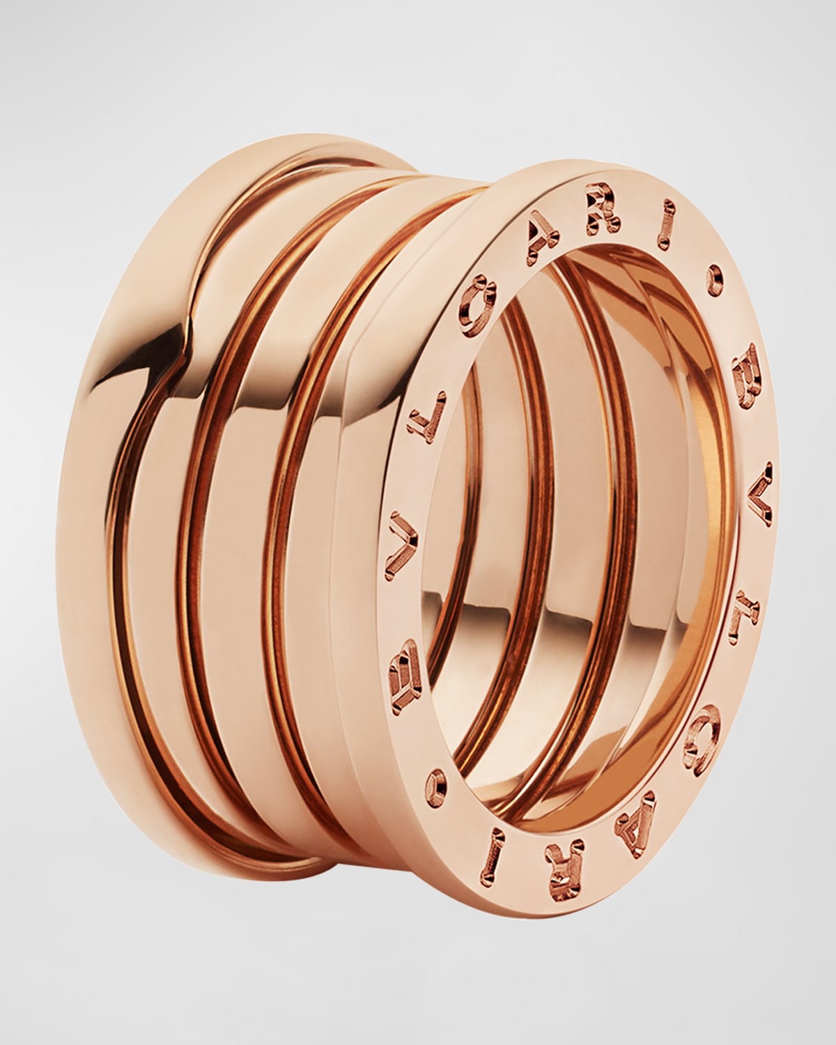 B.Zero1 Pink Gold 5-Band Ring, Size 53