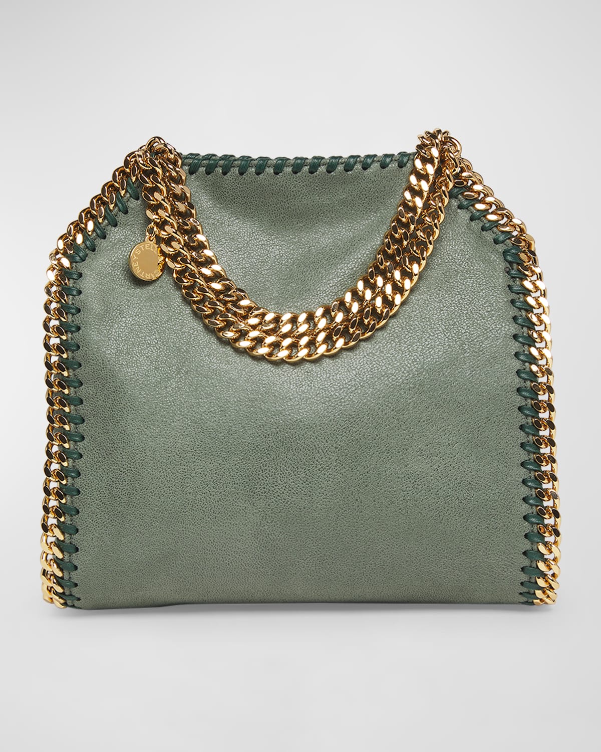 Stella Mccartney Falabella Mini Tote Bag In Stone Green