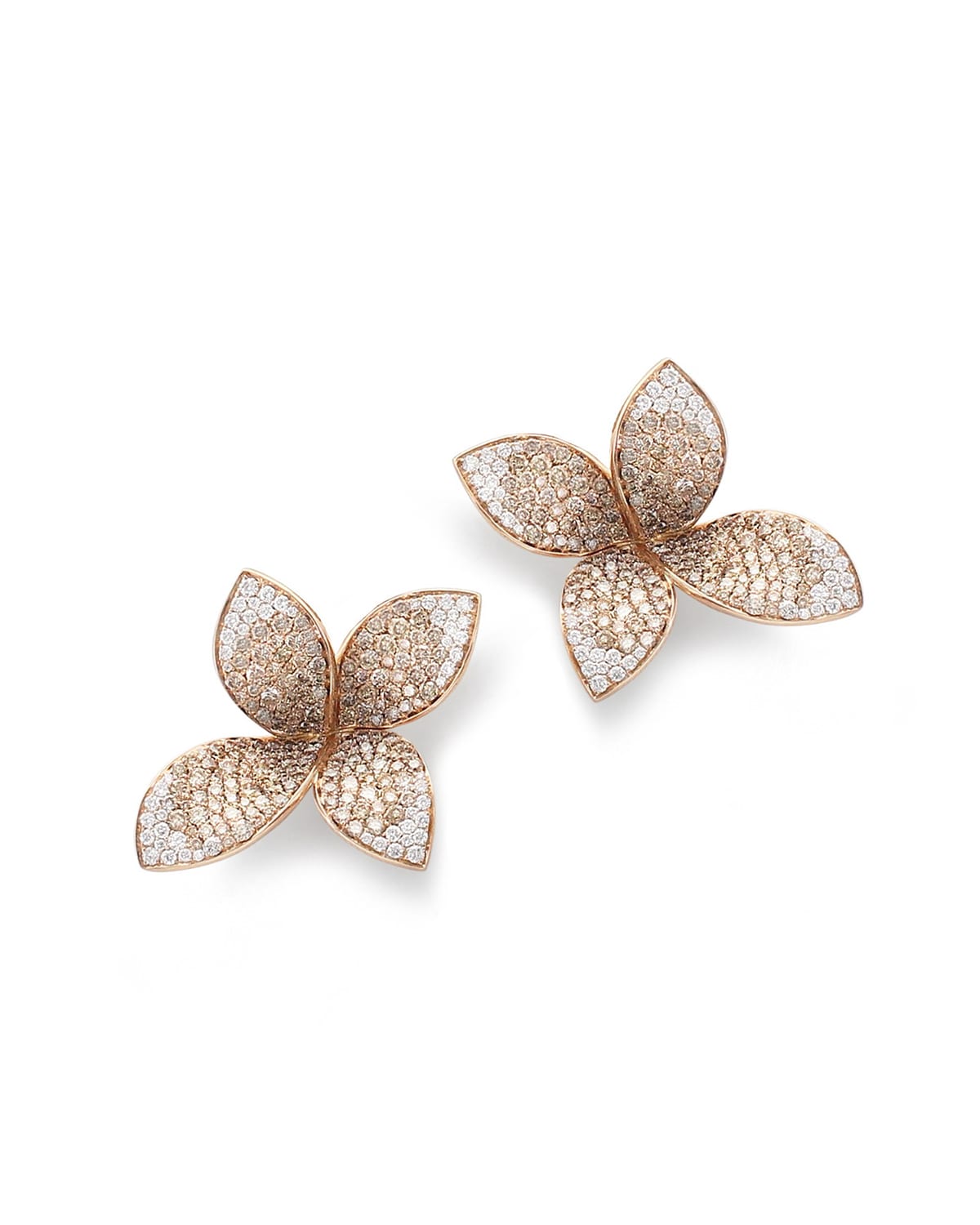 Giardini Segreti 18k Rose Gold Diamond 8-Petal Earrings