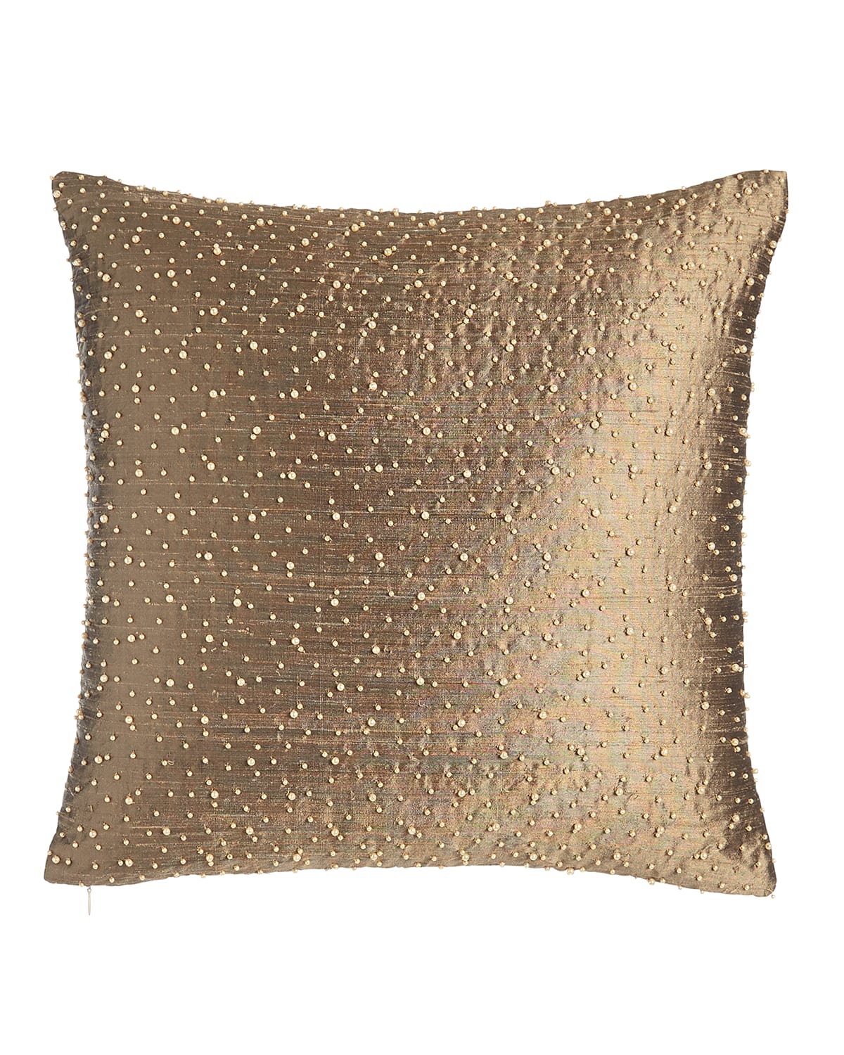 Austin Horn Collection Vienna Beaded Pillow, 17"sq. In Brown