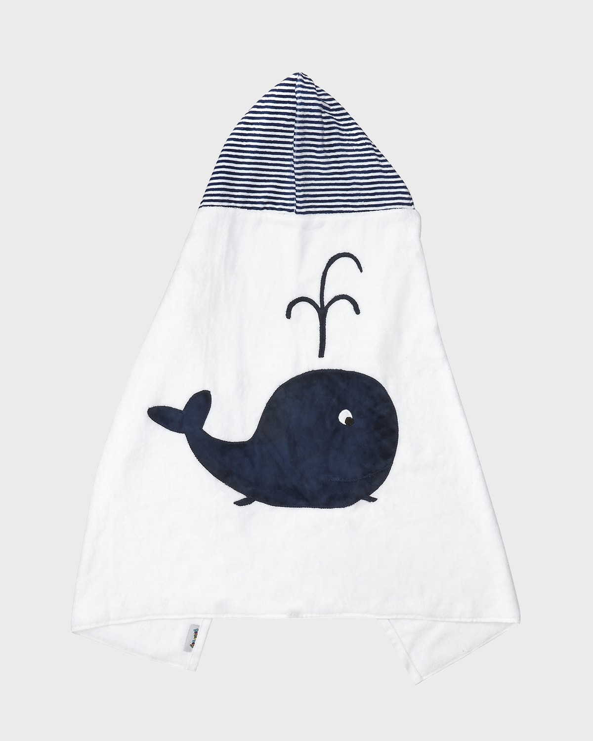 Boogie Baby Hooded Whale Towel, White/blue