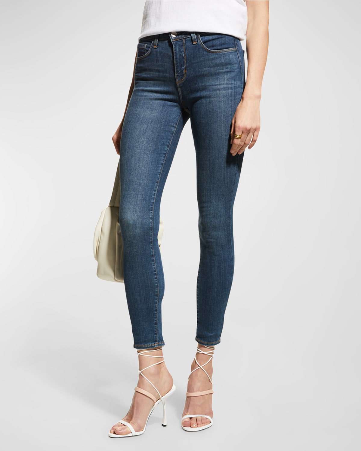 L Agence Margo High Rise Ankle Crop Skinny Jeans In New Vintage