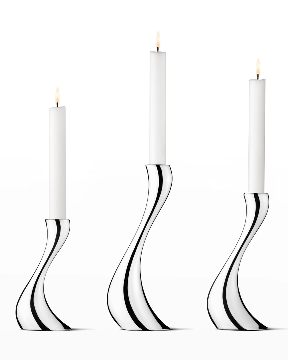 Georg Jensen Cobra Candleholders, 3-piece Set