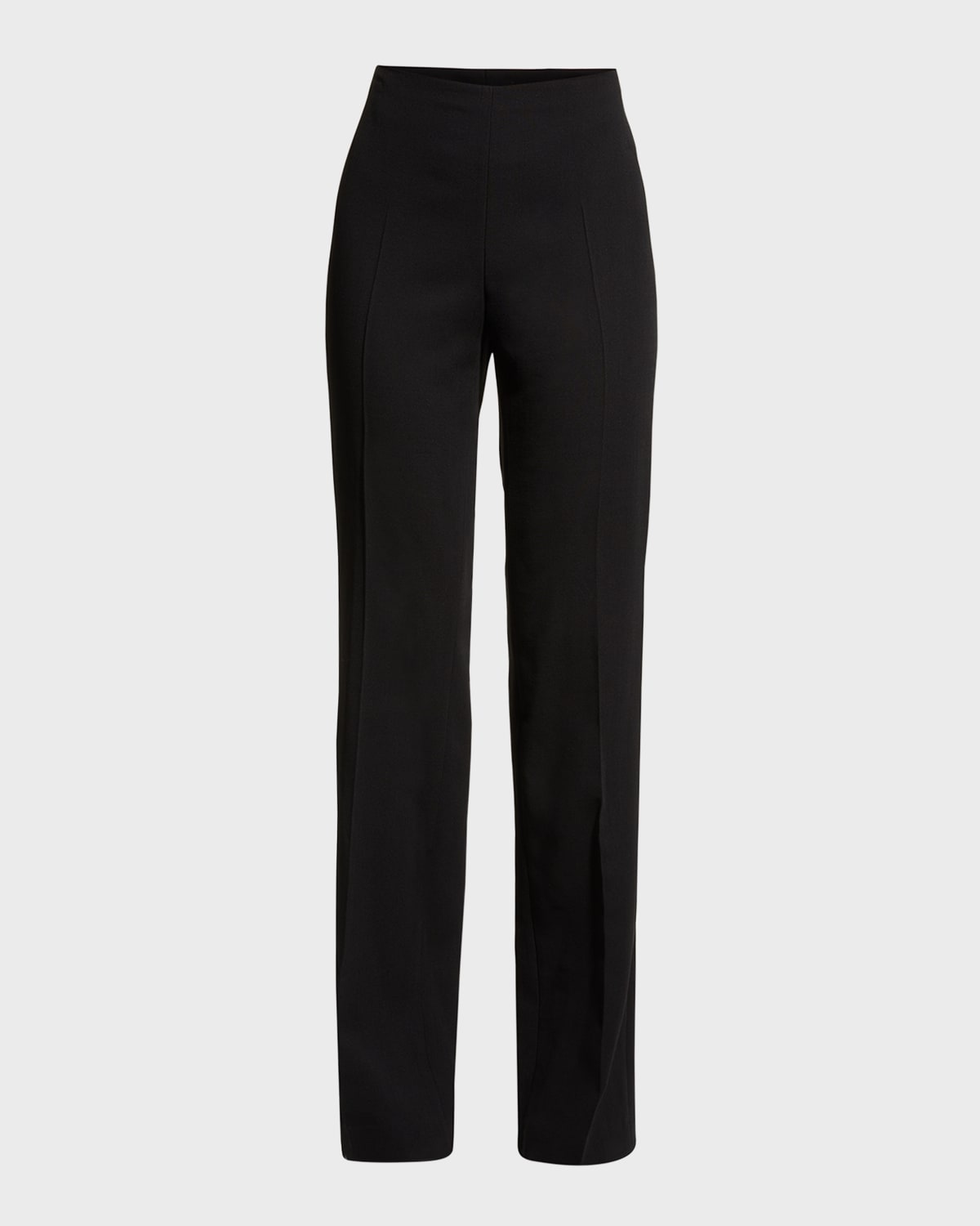 Shop Akris Carol Classic Flat-front Pants In Black