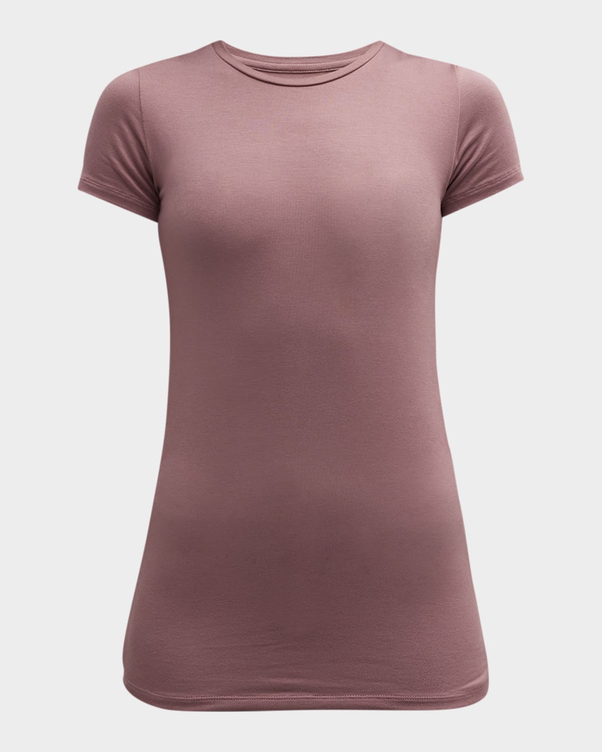 Majestic Soft Touch Short-sleeve Crewneck T-shirt In Taupe