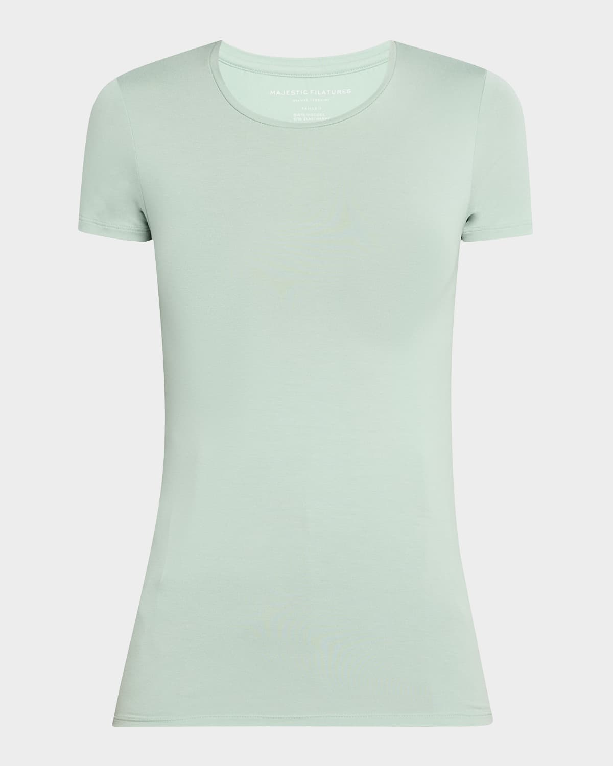 Majestic Soft Touch Short-sleeve Crewneck T-shirt In Azur