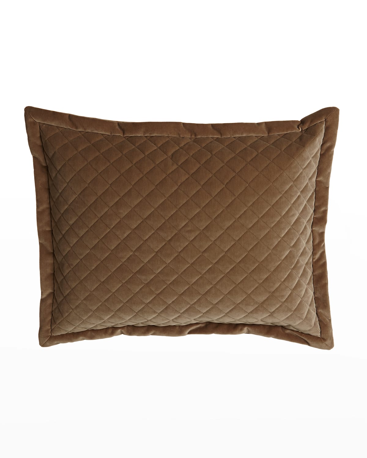 Austin Horn Collection Standard Elite Quilted Velvet Sham In Brown