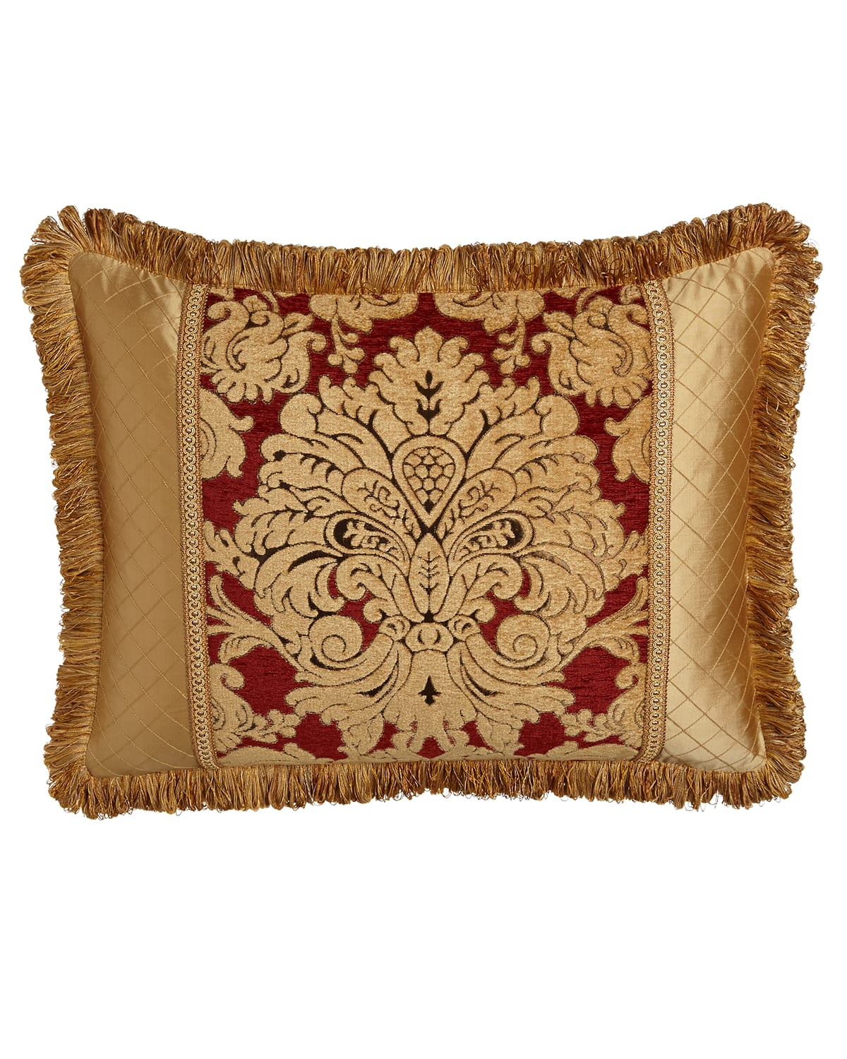 Austin Horn Collection Bellissimo King Pieced Sham With Fringe In Red