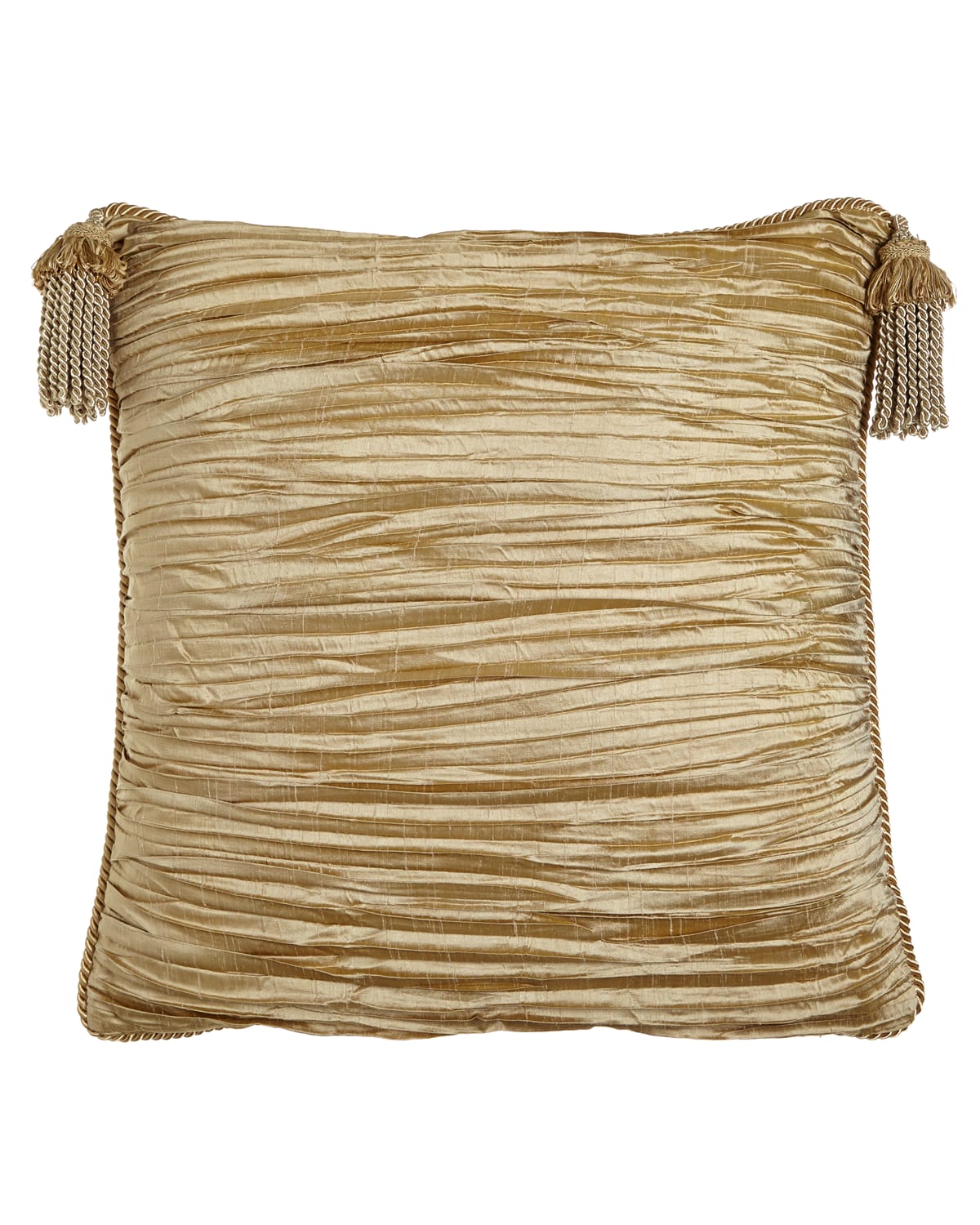 Austin Horn Collection Antoinette Pleated Silk European Sham With Tassels