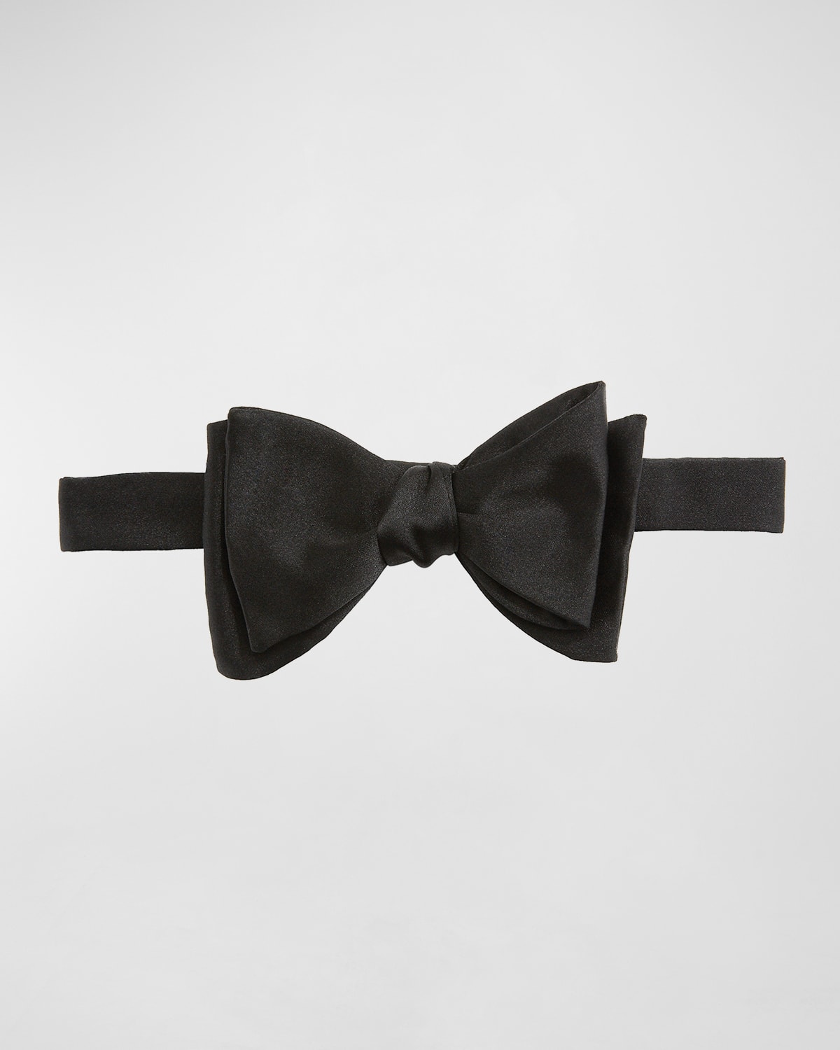 Ralph Lauren Purple Label Solid Satin Bow Tie In Black