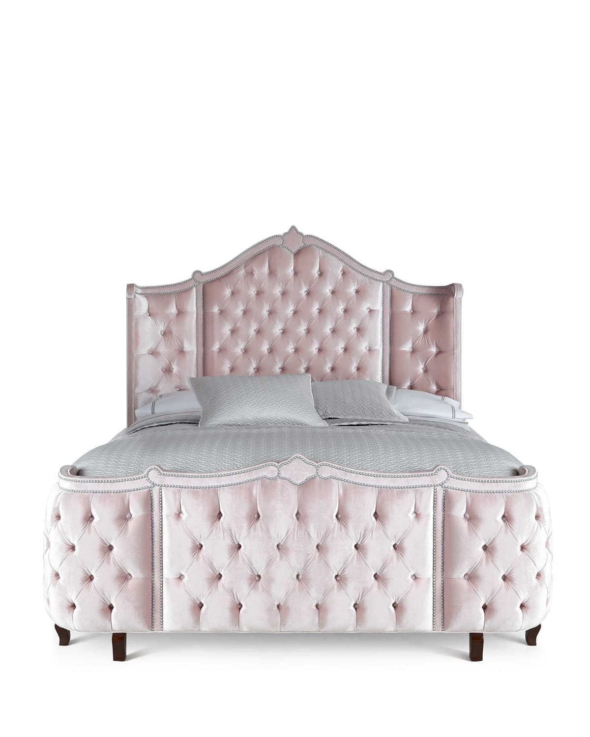 Haute House Pippa Tufted California King Bed In Blush Pink