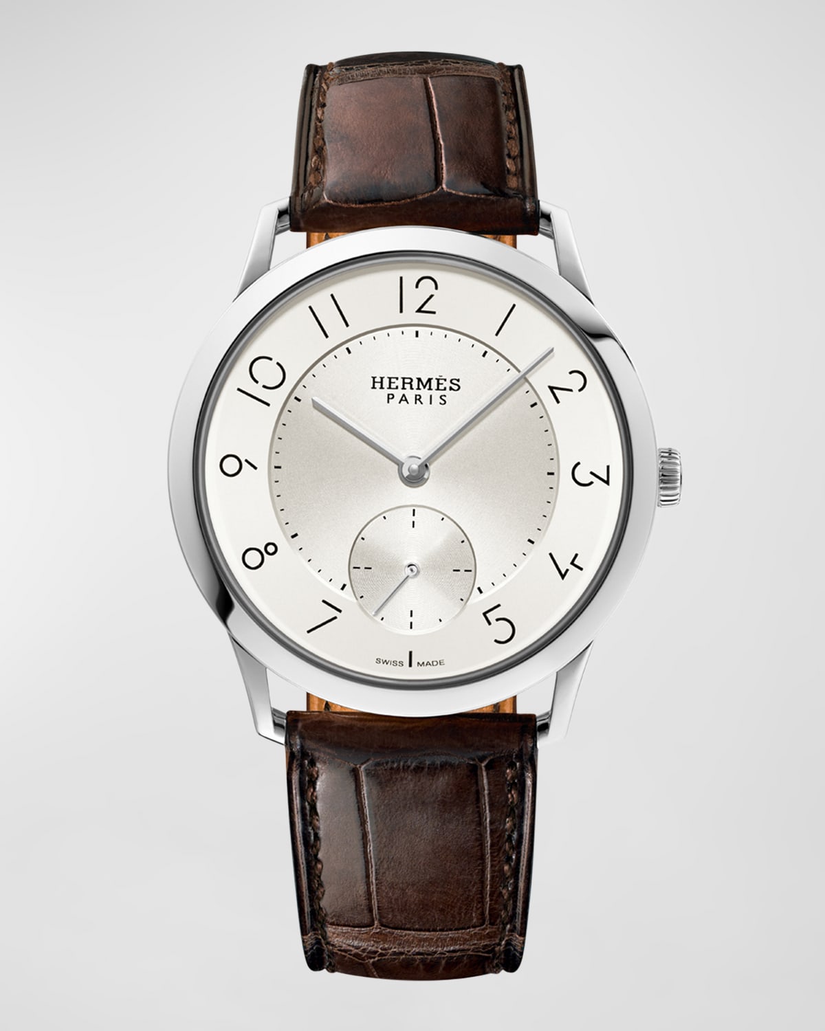 Hermes Slim D'hermès Watch, 39.5mm In Brown