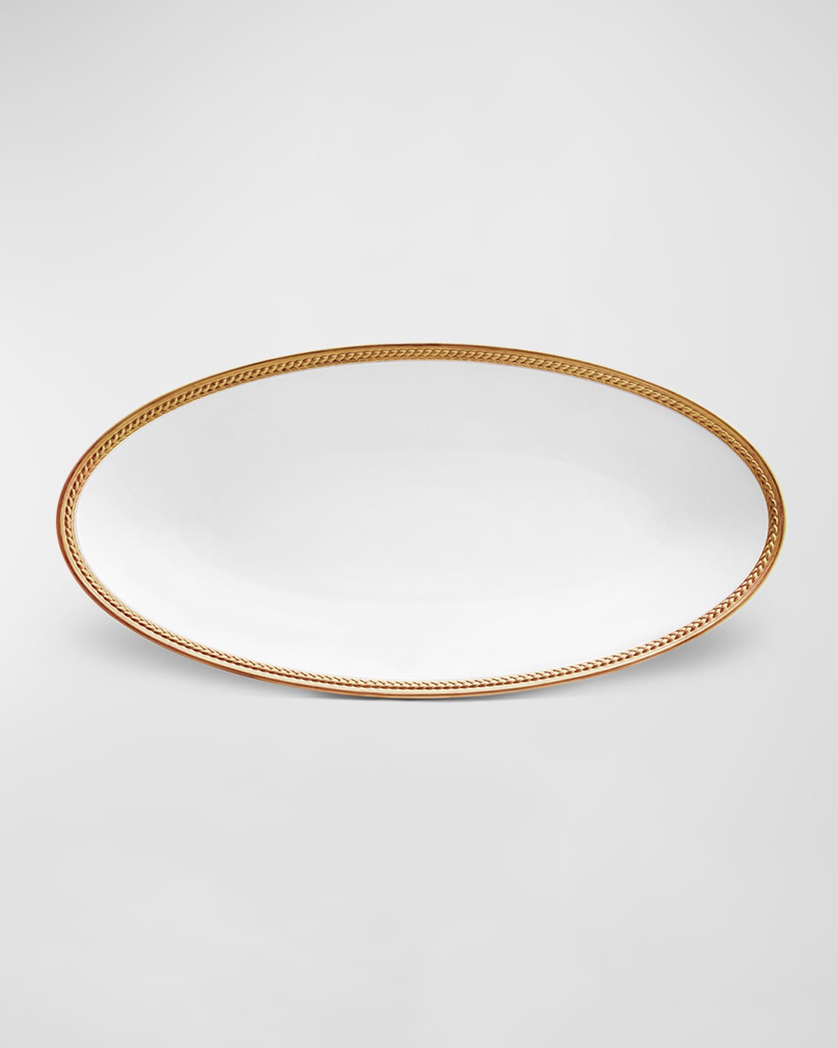 L'objet Soie Tressee 24k Gold-plated Oval Platter, 14"