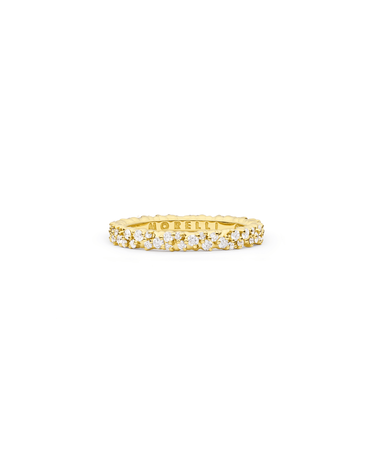 Confetti 18k Yellow Gold Ring with White Diamonds, Size 6.5